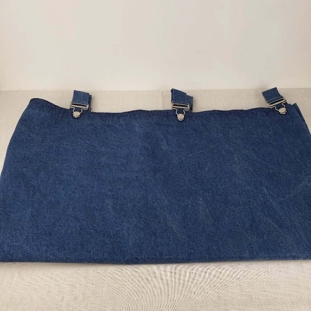 Pottery Barn Kids Blue Denim Overall Curtains Pair of 2 FLAWED Size 54